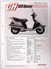 HONDA CH125 SPACY Lightweight Scooter Sales Specification Leaflet OCT 1983