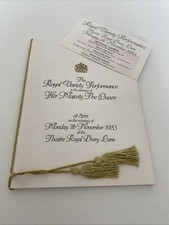 Royal Variety Performance Programme - Monday 7th November 1983