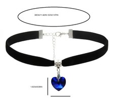 Heart Pendant Choker Black