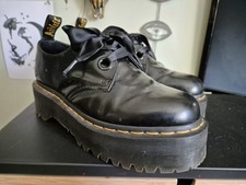 Doc Martin Holly Leather Quad Shoes Good Condition Size 5 Ribbon Laces 2  Eyelet