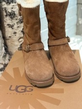 UGG Womens 7 Noira Suede Winter Boots Sheepskin Waterproof S/N 1001734