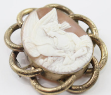 *REDUCED* Stunning large, ornate, antique shell cameo Hebe & the eagle brooch