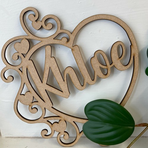 Decorative large name heart - large,