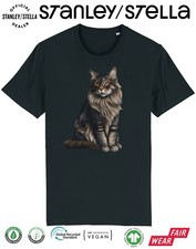 Maine Coon Cat T-Shirt Mens Funny Pet Gift /  Cotton Kitten