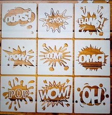 9pcs ACTION WORDS Stencil Set