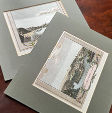 SCARBOROUGH Richmond Pair antique ENGRAVINGS prints etchings........FREE UK POST