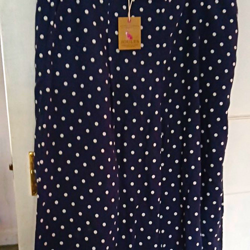 Joules navy polka - wide, len
