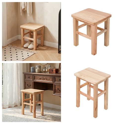 Solid beech wood square - beech, stool