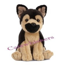 Sitting German Shepherd Puppy Soft Toy Dog Teddy 10 year guarantee Gift. 16.5cmH