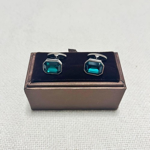 Emerald green cufflinks - emerald,