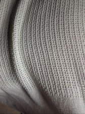 Vintage 100% Cotton Cable Knit Throw Cream Blanket Waffle