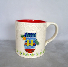 Anthropologie Christmas Mug Letter Initial H Monogram. Mitten Glove 11cm Large. 