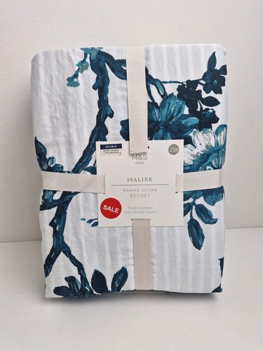 Washed sateen bedset size - m&s,