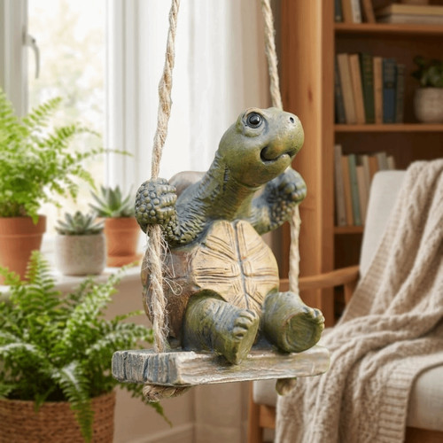 Resin swing turtles statue - swing,