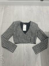 Zara houndstooth cropped