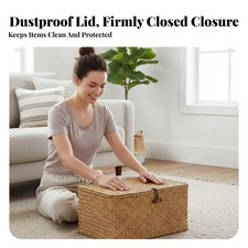 Lidded woven chest - lidded,