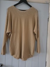 Jumper By QED London Size M/L with Beaded Detail. Never Worn