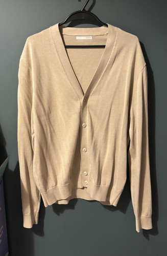 Zara beige neck button knit - zara,