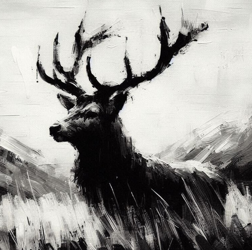 Original stag painting - stag, deer