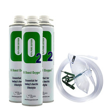 Hi Boost Oxygen can 30L Total  (3 x 10l Cans) Portable Inc 1 x Mask and Tubing