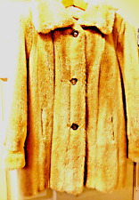 Vintage Astraka Faux Fur Coat 38" Honey Beige Fully Lined Made In England