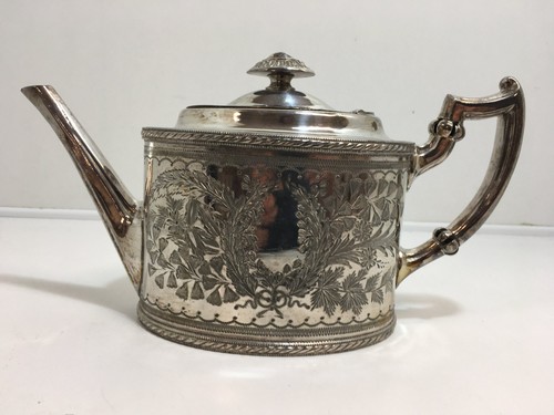 Vintage silver plated teapot - silver,