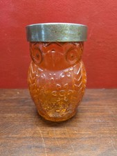 Orange Owl Canister Glass Jar