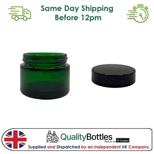 50ml green glass jar - green,