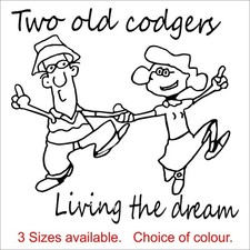 Two old codgers living the dream caravan camper Sticker Decal Graphic BB437