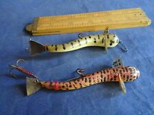 A GOOD PAIR OF PERCY WADHAM NATURE BAITS LOACH FISHING LURES (1 NAMED)
