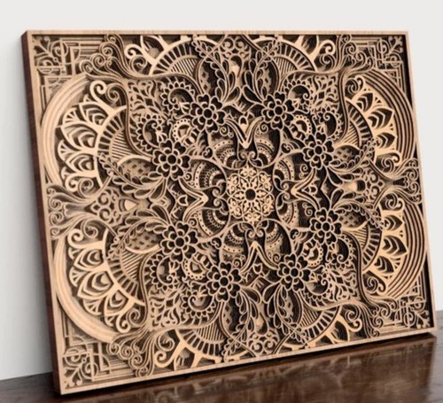 Wooden mandala wall art - mandala,