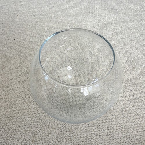 16cm large clear glass round - clear,