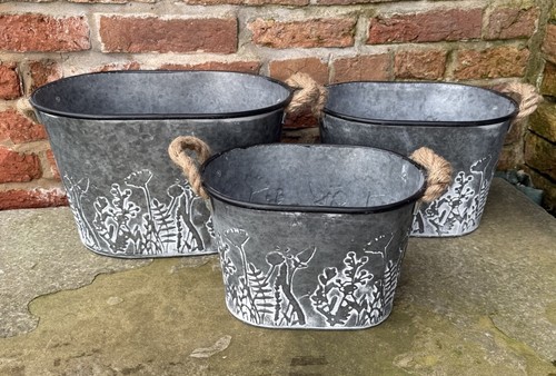 Set vintage galvanised - set, of