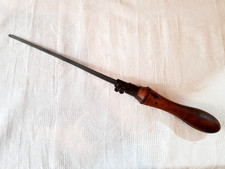 Vintage Wood & Brass Pad Saw Hacksaw Drywall Key Hole Saw Tool