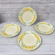 MCM 1960's KELSBORO WARE Set Of 4 Side Plates Cream With Yellow Flowers PK