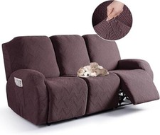 TAOCOCO Recliner Chair Cover, Stretch Sofa Cover 3 Seater With Arm Rest (Coffee)