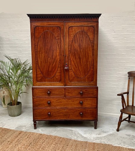 George mahogany linen press - george,
