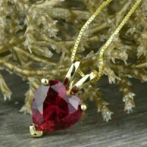 2ct heart cut lab - heart, red