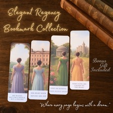 Regency Bookmark Set (4+2 Free Gifts) – Jane Austen & Bridgerton Inspired gift