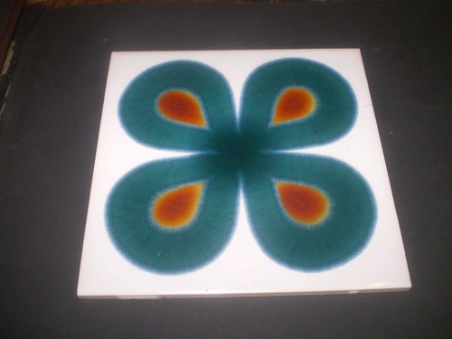 Vintage pottery tile - vintage, 1960's