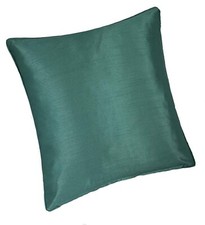 CUSHION COVER FAUX SILK TEAL