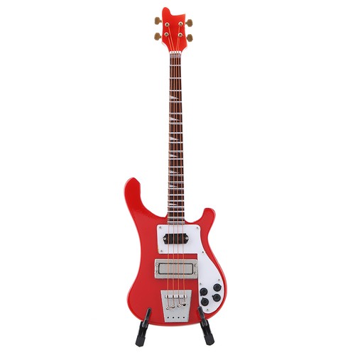 Red miniature bass guitar - bass,