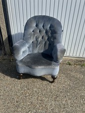 Victorian Button Back Chair Fireside Nursing Seat Armchair Antique 