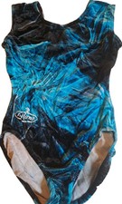 Girl's Milano Gymnastic Velour Leotard + Scrunchie 30" Age 9-10 Good Condition