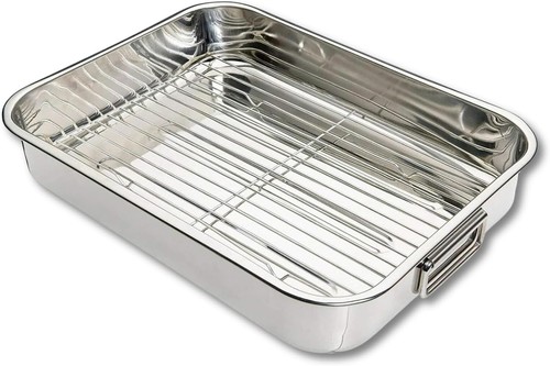 Stainless steel roasting tray - steel,