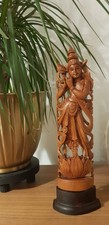 Hinduism Lord Krishna deity Wooden Figurine (some damage)