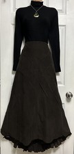 Per Una Brown Cord Ruffle, Bustle Steampunk Victorian Skirt Size 12L