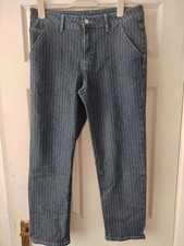Manfinity Mens Striped Print Pocket Casual Straight Leg Jeans Medium
