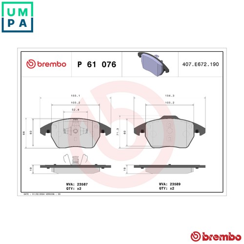 Brake pad set disc - set,
