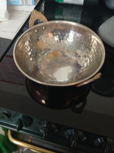 Indian hammered copper kadhai - indian,